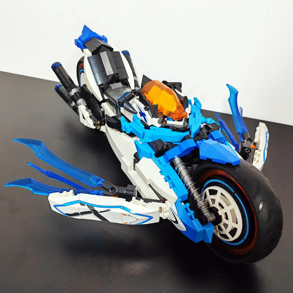 JieStar MOC Building Block Set: CYBERANGEL Concept Motorcycle, Model 58013