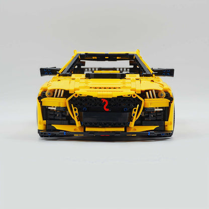 Trilumity Building Block Set: 1: 8 Ford Shelby Gt500, Electroplating Gun Grey Custom Version (3400Piece)