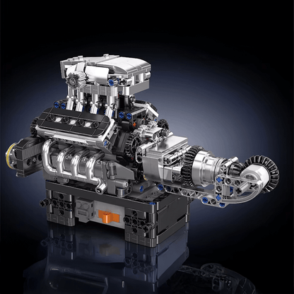 Trilumity Building Block Set: Motorised British Mcl Supercar V8 Engine (737-Piece)