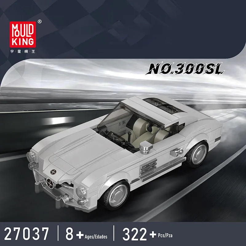 Mould King Building Block Set: Mini Mercedes-Benz 300SL Speed Champions Racers, Model K27037