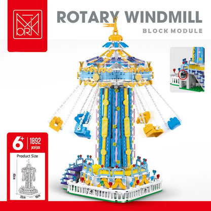 MORK MOC Building Block Set: Motorized MOC Rotary Windmill, Model 031027M