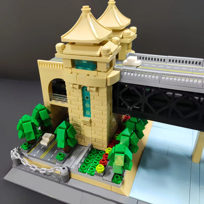 Wange MOC Building Block Set: China Wuhan River Bridge, Model 6223