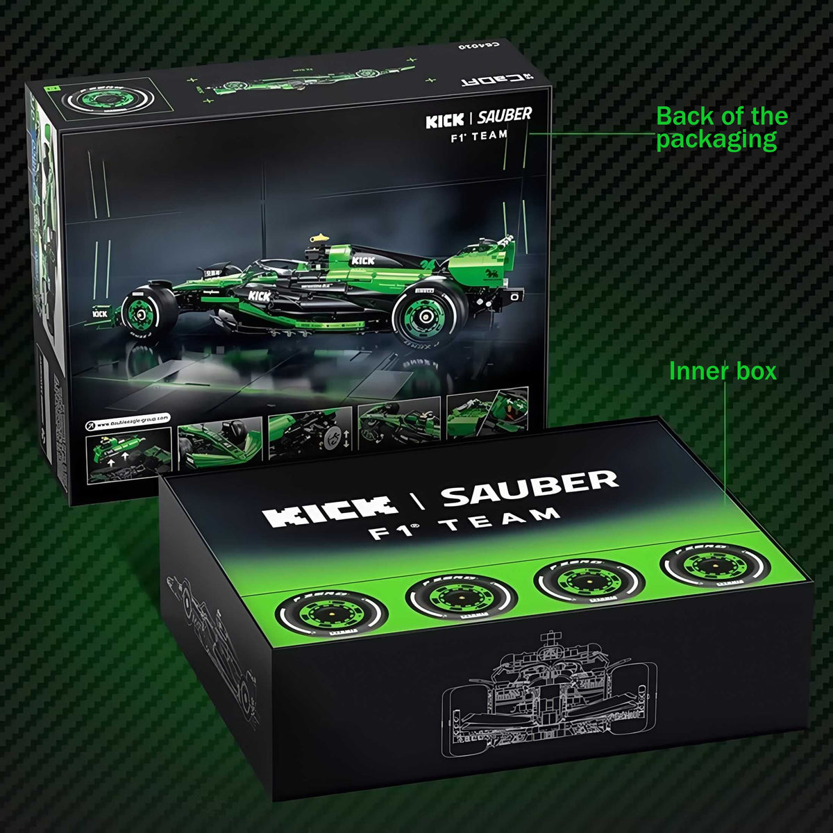 Trilumity Building Block Set: 1: 8 Kick Sauber F1 Team C44, Officially Licensed Model (2553-Piece)