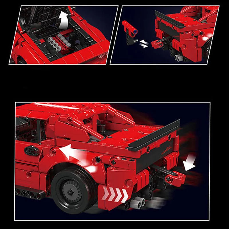 Mould King Building Block Set: Challenger Pull Back Sports Car, Model K15080