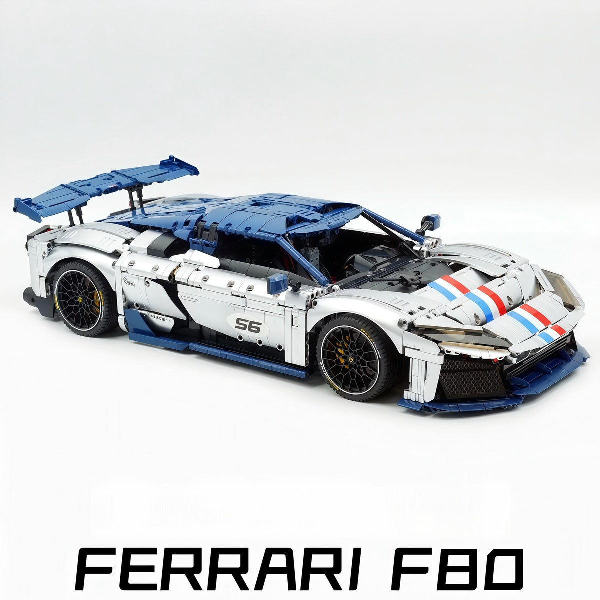 Trilumity Building Block Set: 1:8 The Ultimate 2025 Hybrid Hypercar | Remote Controlled V6 Prancing Horse Hypercar | Silver Limited Edition