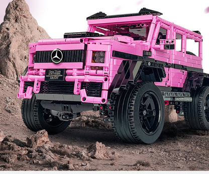 Trilumity Building Block Set: 1:8 Pink Mercedes-Benz G800 4×4 Squared Brabus (2687+Piece)