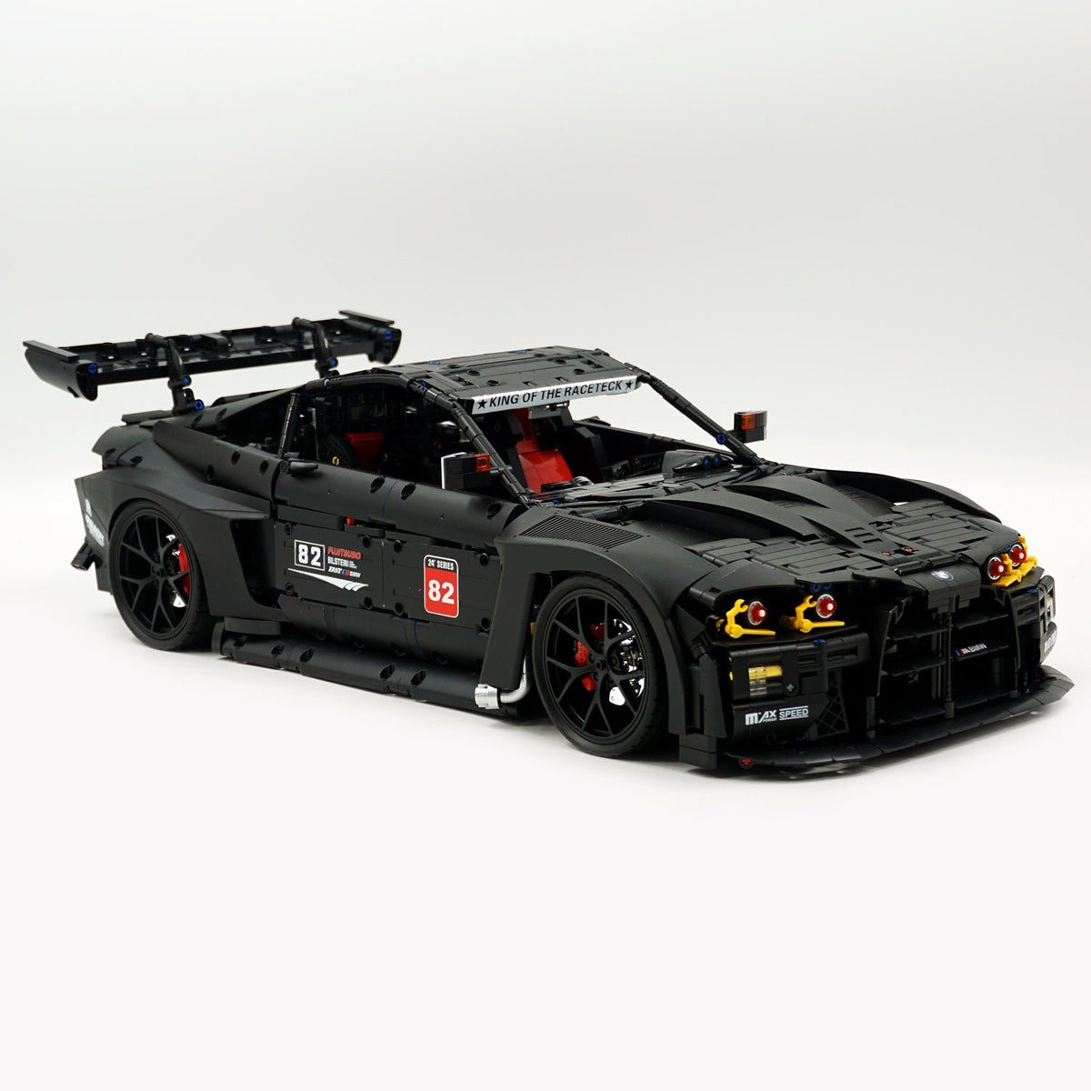 Trilumity Building Block Set: 1: 8 BMW M4 GT3 Building Set, Custom Barrel Matte Black Paint, The Ultimate Collectible (4556Piece)