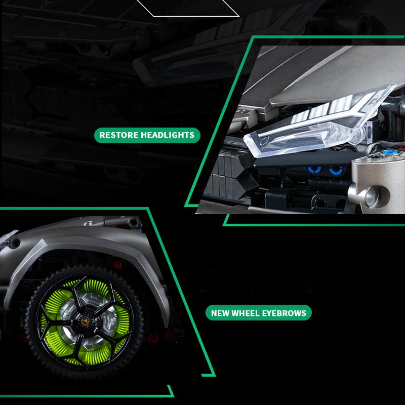 Trilumity Lamborghini URUS SUV, Collector's Edition Building Block Set, 1:8 Scale, Remote Control, 3,251-Piece