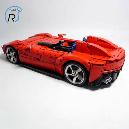 Trilumity MOC Building Block Set: 1:8 Italian Red Hypercar | MOC Set (3587-Piece)