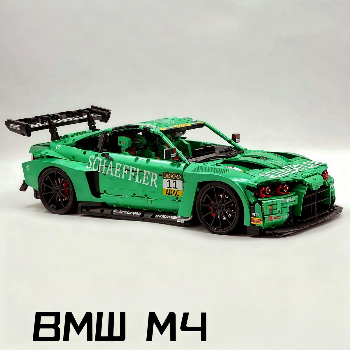Trilumity Building Block Set: 1: 8 BMW M4 GT3 Building Set, Fully Detailed Simulation, Isle of Man Green Custom Edition (4556Piece)
