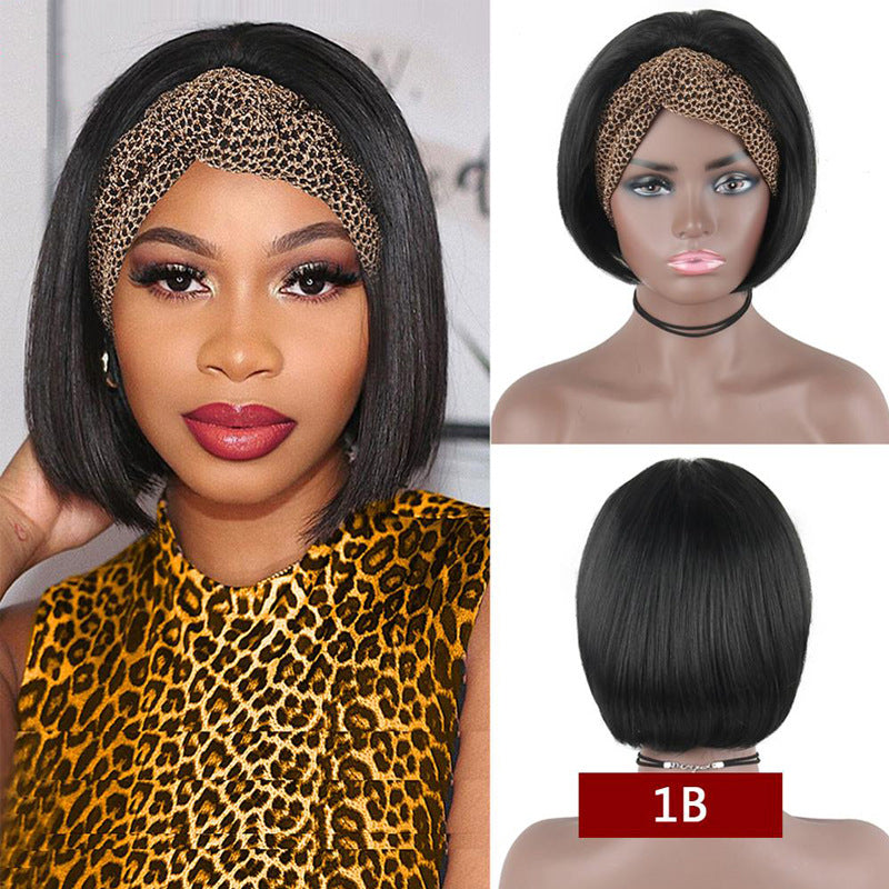 Trilumity Straight Headband Wig in Natural Black, front view