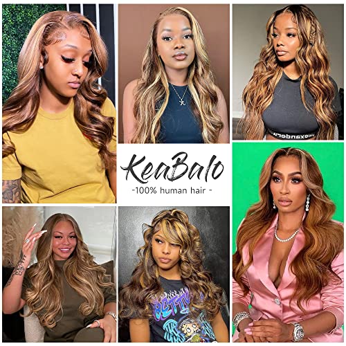 Trilumity Highlight Ombre 4/27 Body Wave Human Hair - Honey Blonde Hair Replacement Wig