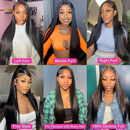 Trilumity 13X6 Straight With Straight Brazilian Virgin Hair - Natural Black Hair Replacement Wig