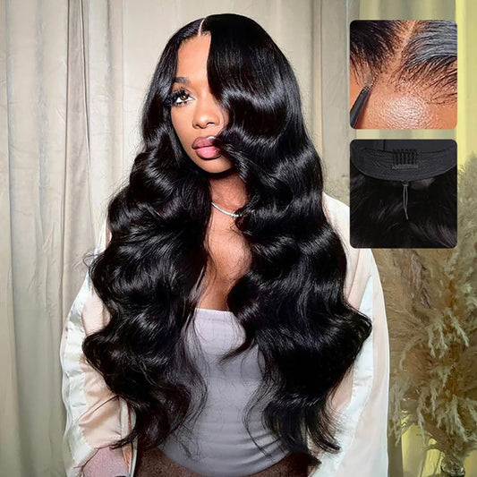 Trilumity 7X6 Glueless Pre Body Wave Human Hair - Natural Color Hair Replacement Wig