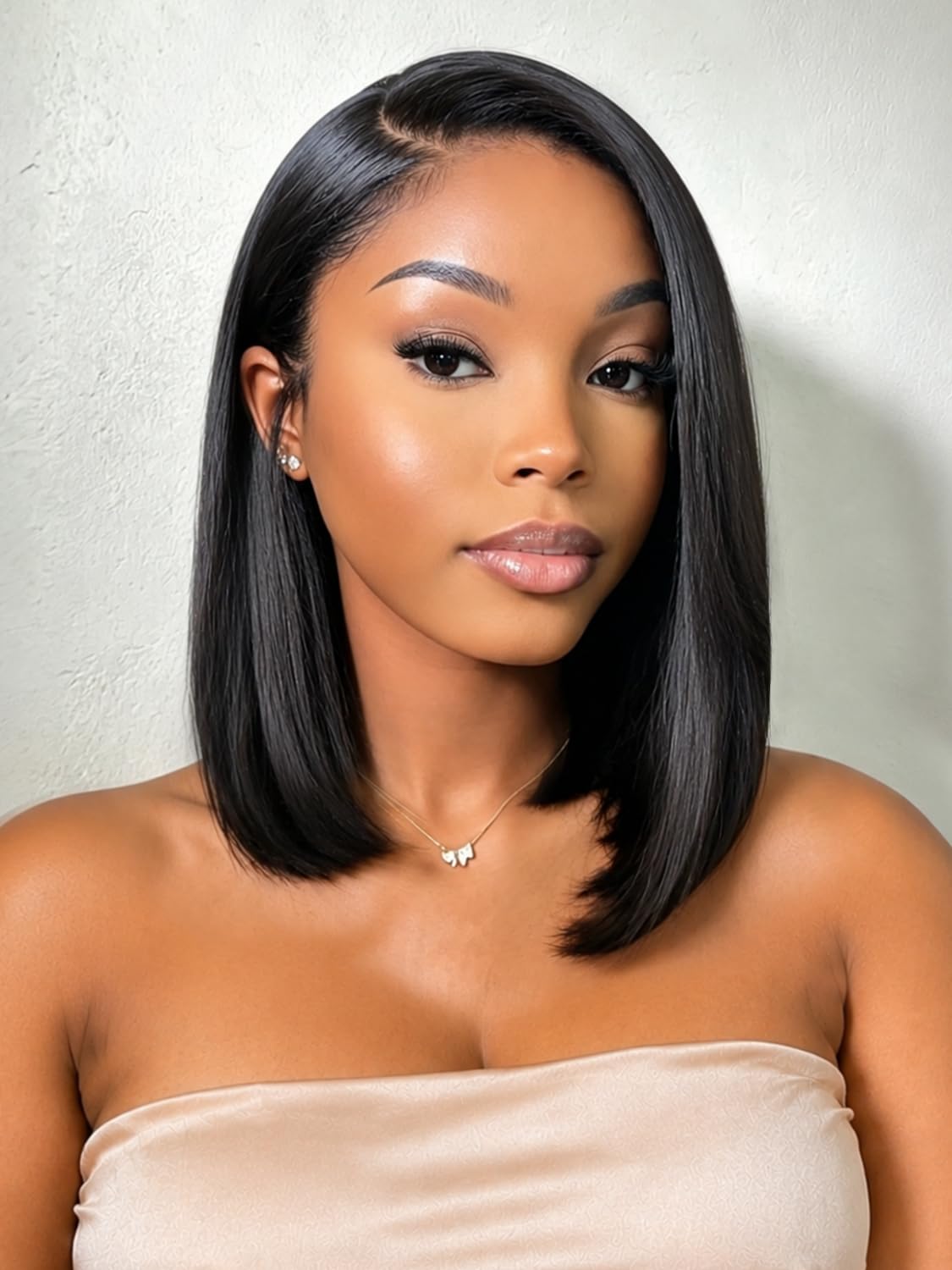Trilumity Short Bob 13X6 Straight Brazilian Virgin Hair - Natural Black Hair Replacement Wig