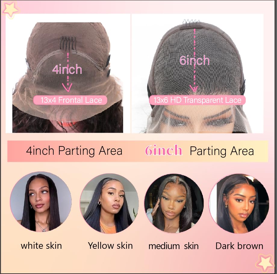 Trilumity 13X6 Straight Hd Straight Human Hair - Natural Color Hair Replacement Wig