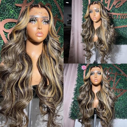 Trilumity 13X6 Balayage Highlight Body Wave Human Hair - Natural Black Hair Replacement Wig