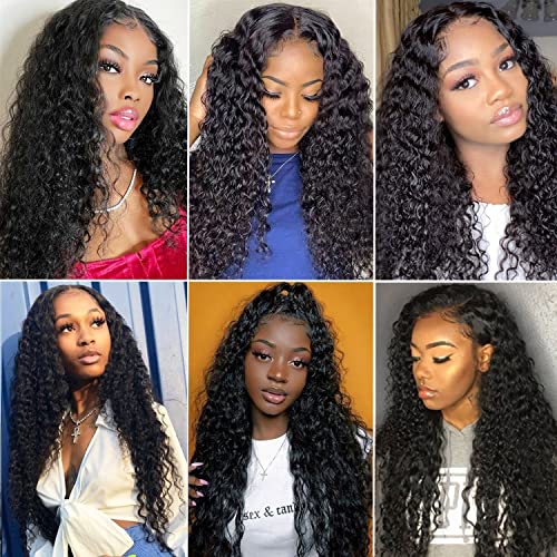 Trilumity 13X4 Wet And Wavy Deep Wave Human Hair - Natural Black Hair Replacement Wig