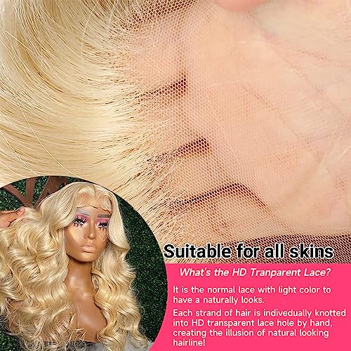Trilumity 613 13X6 200 Density Body Wave Human Hair - 613 Blonde Hair Replacement Wig