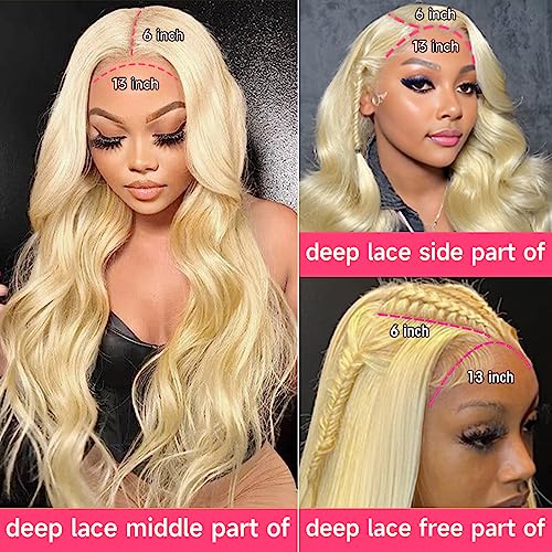 Trilumity 613 13X6 200 Density Body Wave Human Hair - 613 Blonde Hair Replacement Wig