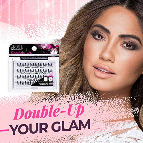 Trilumity Individual Double Up Medium Cluster Faux Mink Fiber - Black False Lashes