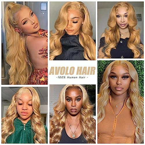 Trilumity Honey Blonde Front Body Wave Human Hair - Honey Blonde Hair Replacement Wig