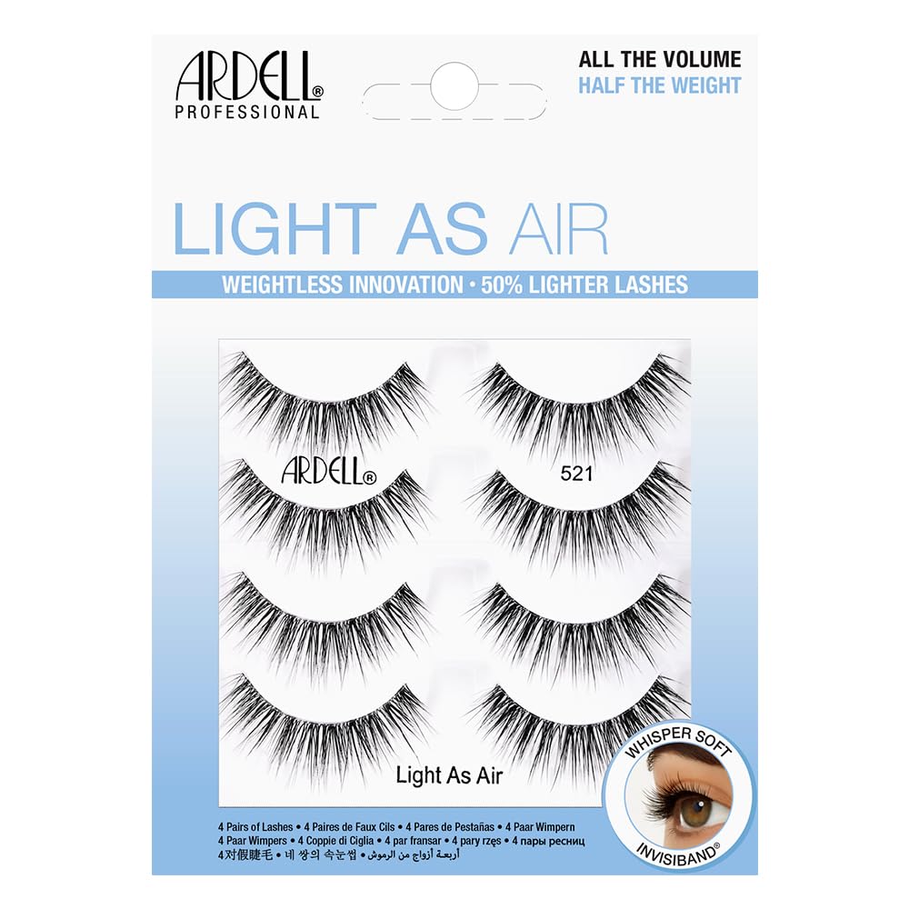 Trilumity Light As Air 521 Natural Faux Mink Fiber - Black False Lashes