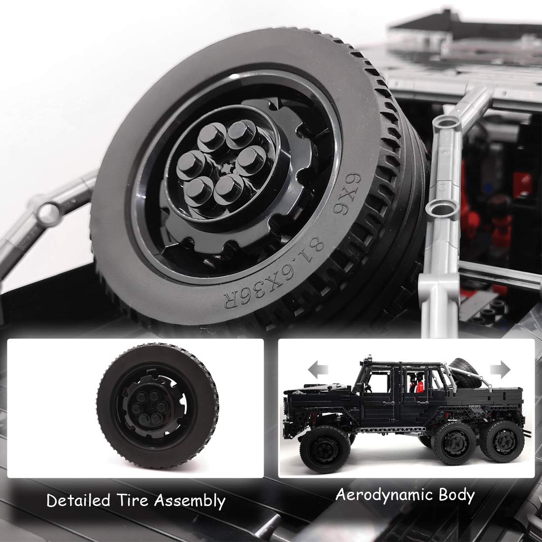 Trilumity Building Block Set: Mercedes G63 6X6 Off-Road, Building Pickup Model (3300 Pieces)