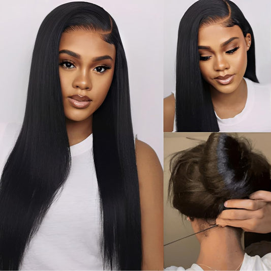 Trilumity Light Straight Human Hair - Natural Black Hair Replacement Wig