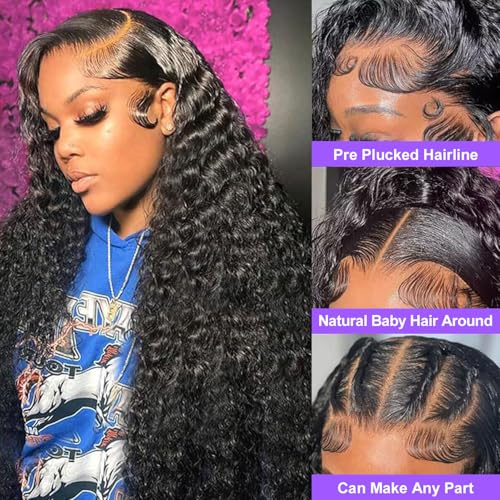 Trilumity City Girl 13X4 Hd Deep Wave Human Hair - Natural Black Hair Replacement Wig