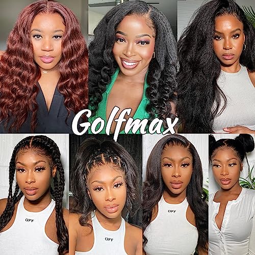 Trilumity Kinky Straight With Straight Human Hair - Natural Color Hair Replacement Wig