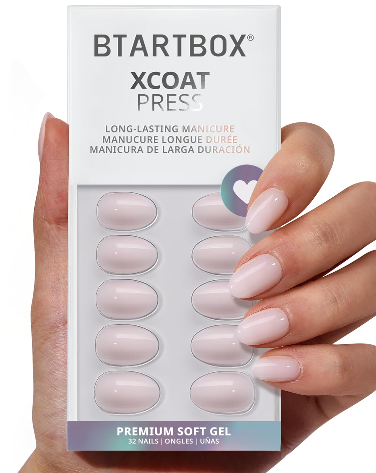 Trilumity Power Calm Extra Nude Extra Short Almond Soft Gel - Nude Pink Press On Nails