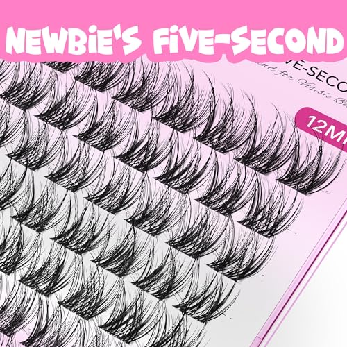 Trilumity Lash Clusters Individual Wispy Faux Mink Fiber - Black False Lashes