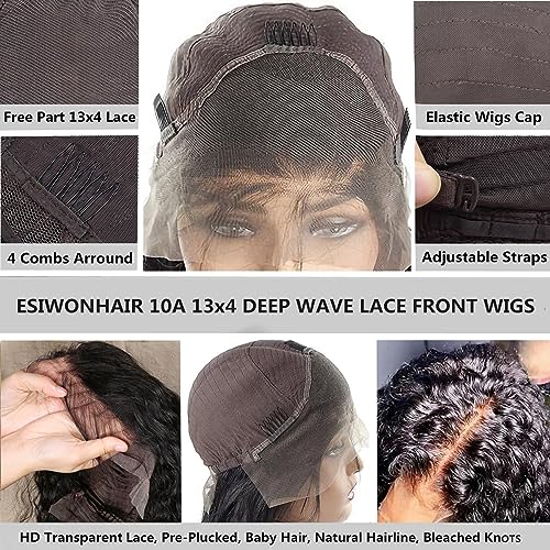 Trilumity 13X4 Wet And Wavy Deep Wave Human Hair - Natural Black Hair Replacement Wig