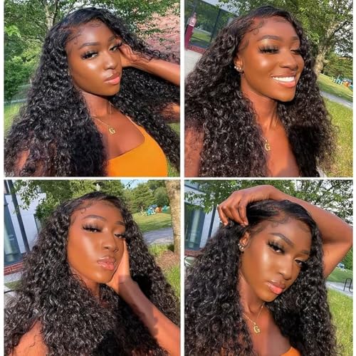 Trilumity 13X6 Hd Transparent Al Deep Wave Human Hair - Natural Color Hair Replacement Wig