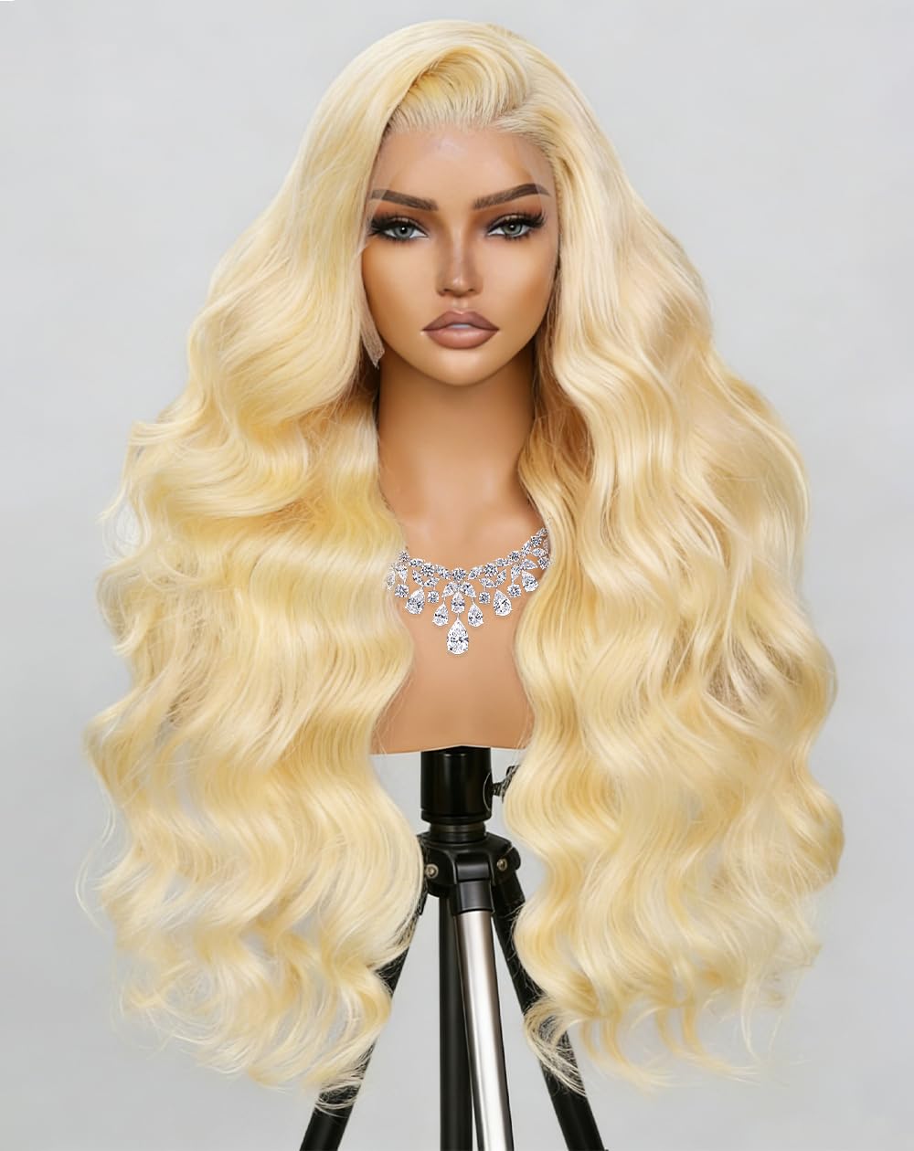 Trilumity 613 13X6 250 Density Body Wave Human Hair - Natural Black Hair Replacement Wig