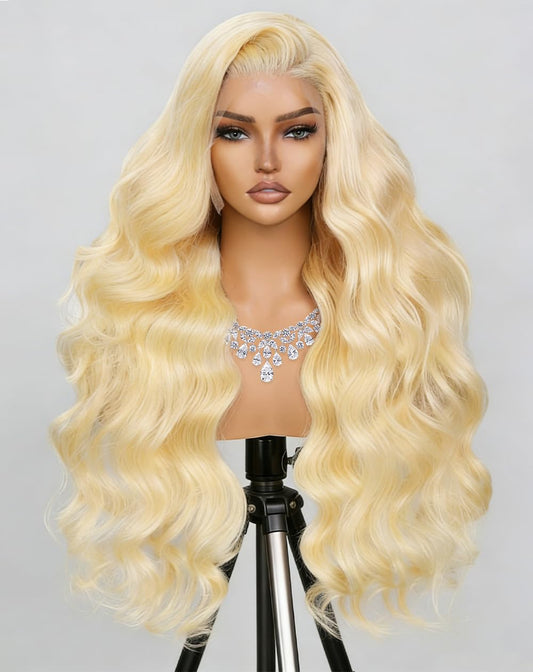 Trilumity 613 13X6 250 Density Body Wave Human Hair - Natural Black Hair Replacement Wig