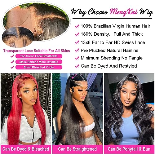Trilumity 13X6 Straight With Straight Brazilian Virgin Hair - Natural Black Hair Replacement Wig