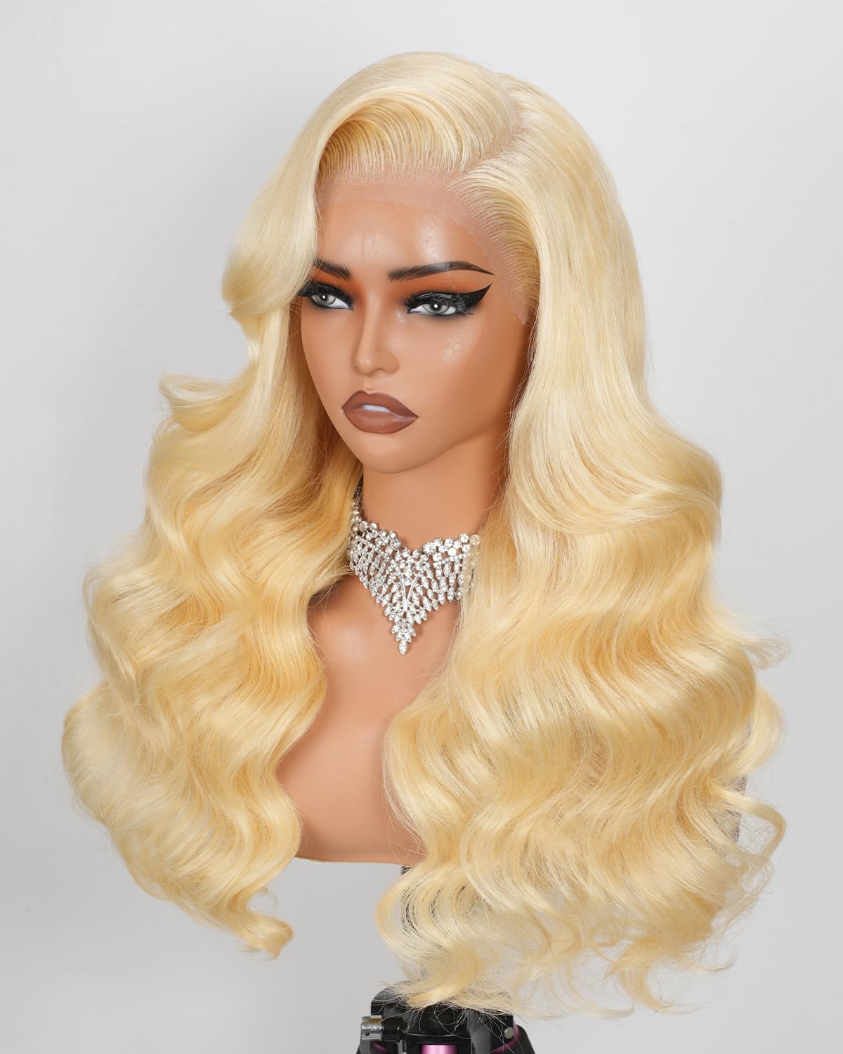 Trilumity 613 13X6 200 Density Body Wave Human Hair - Natural Black Hair Replacement Wig