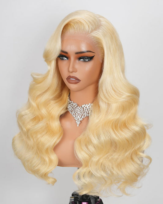 Trilumity 613 13X6 200 Density Body Wave Human Hair - Natural Black Hair Replacement Wig