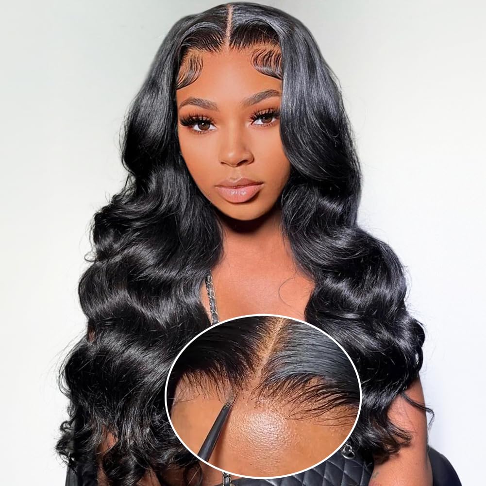 Trilumity Wear And Go Body Wave Human Hair - Natural Black Hair Replacement Wig