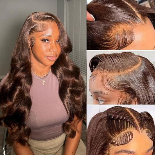 Trilumity Chocolate Brown 13X6 Body Wave Human Hair - Brown Hair Replacement Wig