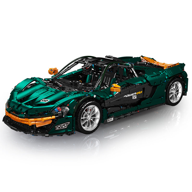 Trilumity Dark Green Beast McLaren P1 Supercar, Electric Air suspension Building Block Set, 1:8 Scale, Remote Control, 3,239-Piece