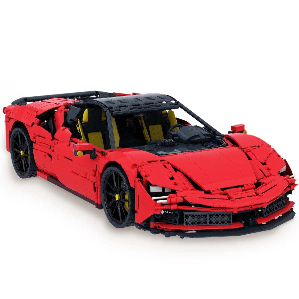 Trilumity Building Block Set: 1:8 Ferrari Sf90 Hypercar | Mechanical Linkage Version (3797-Piece)