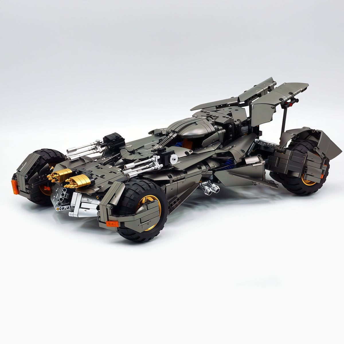 Trilumity Motorized Building Block Set: 1:8 Superhero Batman Car Set | Gun Gray Metallic Edition (2851-Piece)