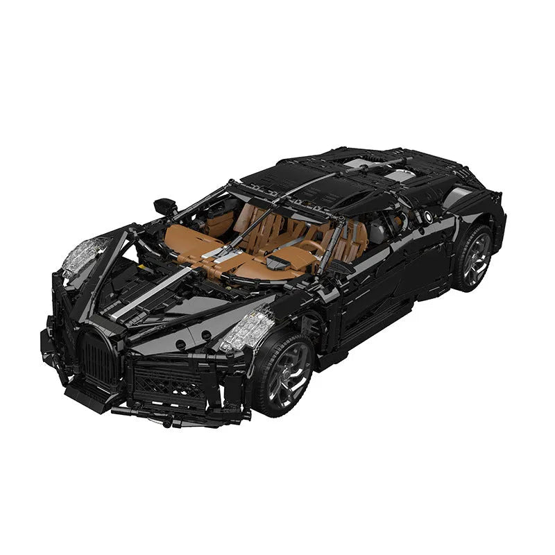 Mould King MOC Building Block Set: Motorized Bugatti La Voiture Noire Racing Car, Model 13163
