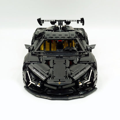 Trilumity Motorized Building Block Set: 1:8 Italian Bull Jota V12 Hypercar – Barrel Plated Matte Black Customized Edition (3260-Piece)