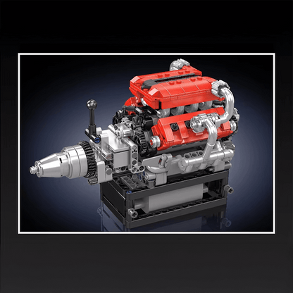 Trilumity Building Block Set: Motorised Italian V8 Engine (750-Piece)