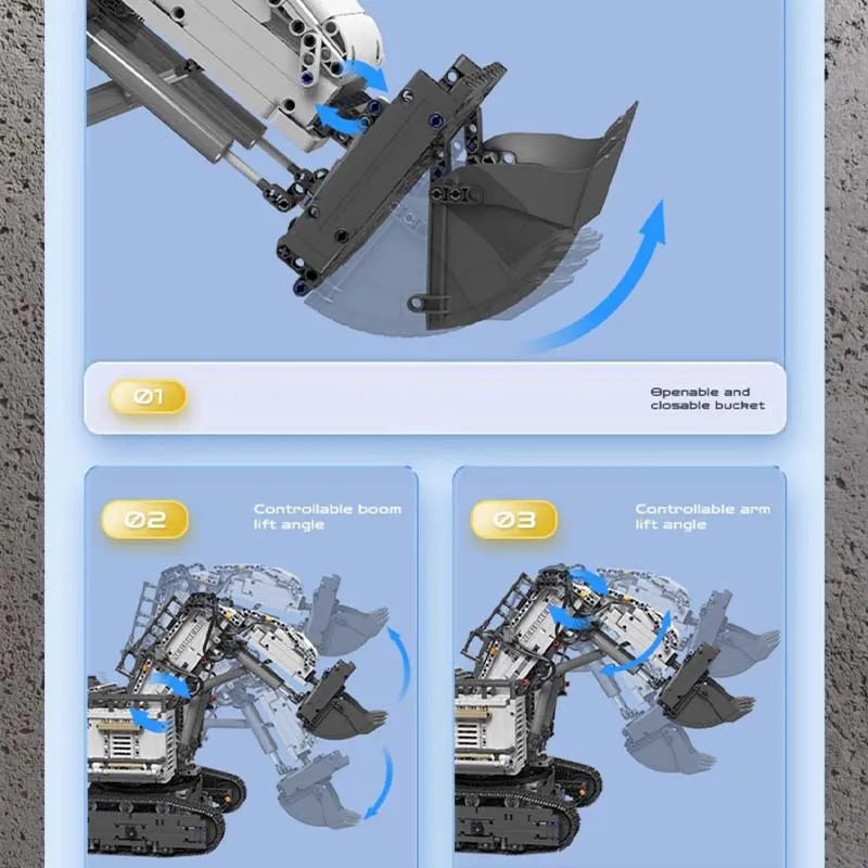 Mould King MOC Motorized Building Block Set: Liebherr R9800 Excavator, Model K17048