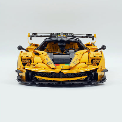 Trilumity Motorized Building Block Set: 1:8 The Ultimate Italian Hybrid Hypercar Evo | Baked Enamel Yellow Paint Italian Flagship (4058+-Piece)